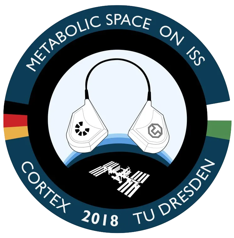 Missionslogo „Metabolic Space on ISS“, CORTEX & TU Dresden, 2018